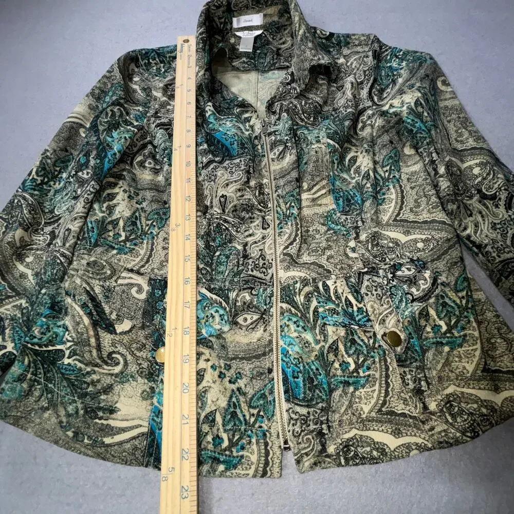Earthy Retro Boho Stretch Jacket Small Edgy Rocker Classic Versatile Casual Arts
